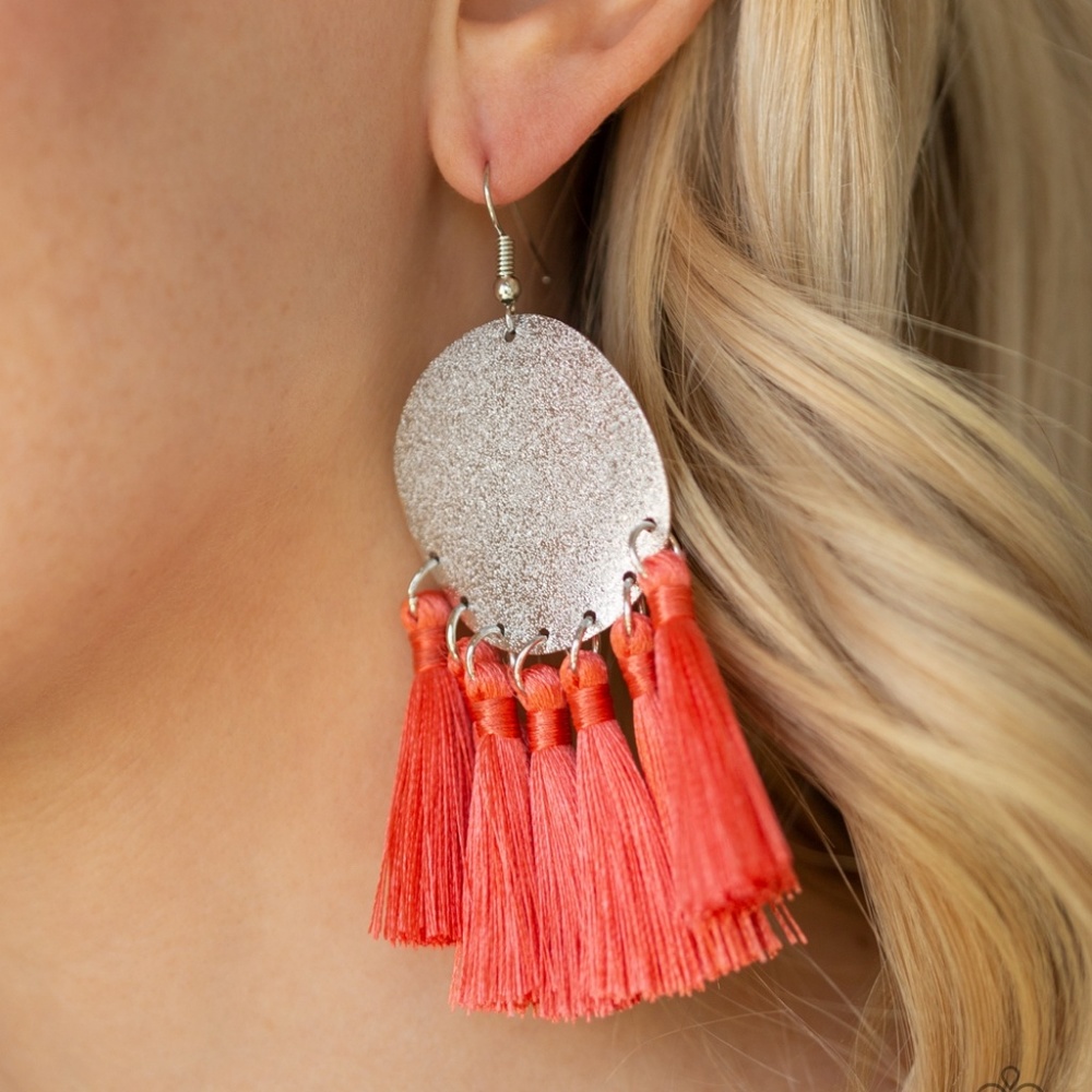 Tassel Tribute - Orange Earrings